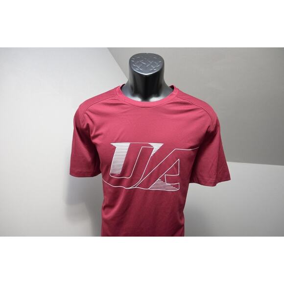 Under Armour Gym Shirt Fitted HeatGear Maroon Short Sleeve Mens Sz XL - Picture 1 of 9